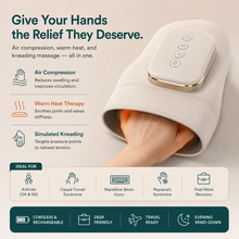 Cordless Hand Massager — Heat & Air Compression for Arthritis, RSI & Hand Pain