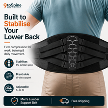 Men’s Lumbar Support Belt — Lower Back Pain & Lifting Support