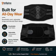 Men’s Lumbar Support Belt — Lower Back Pain & Lifting Support