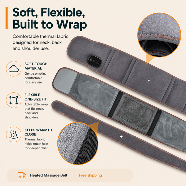 Heated Massage Belt — Neck, Shoulder & Back Pain Support