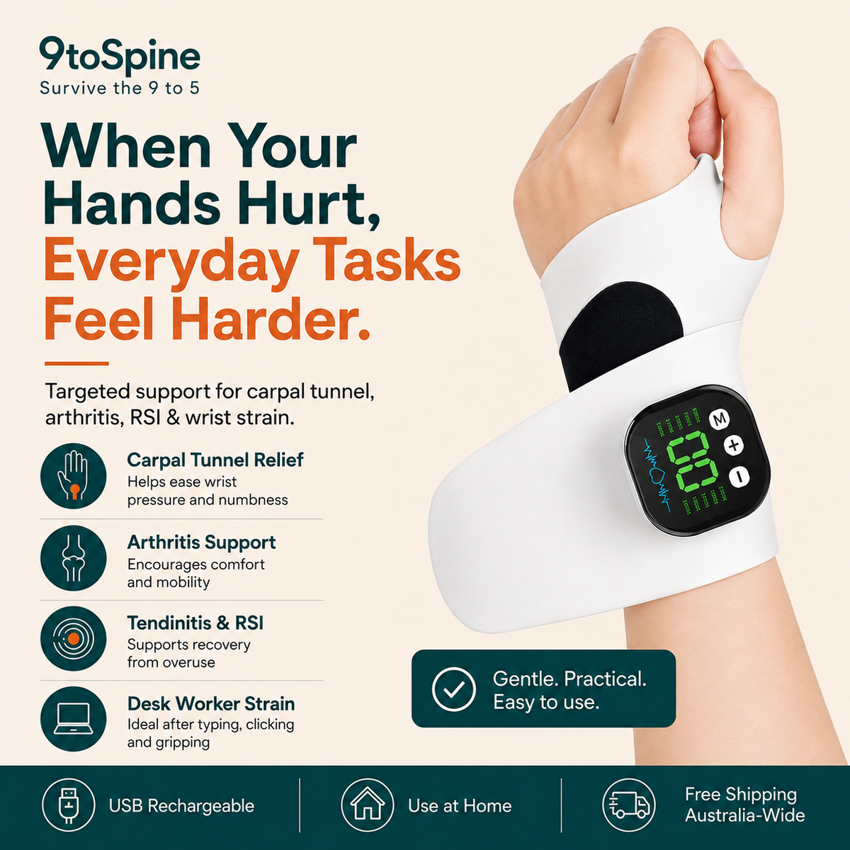 Smart Hand & Wrist Rehab Trainer — Carpal Tunnel, Arthritis & RSI Support